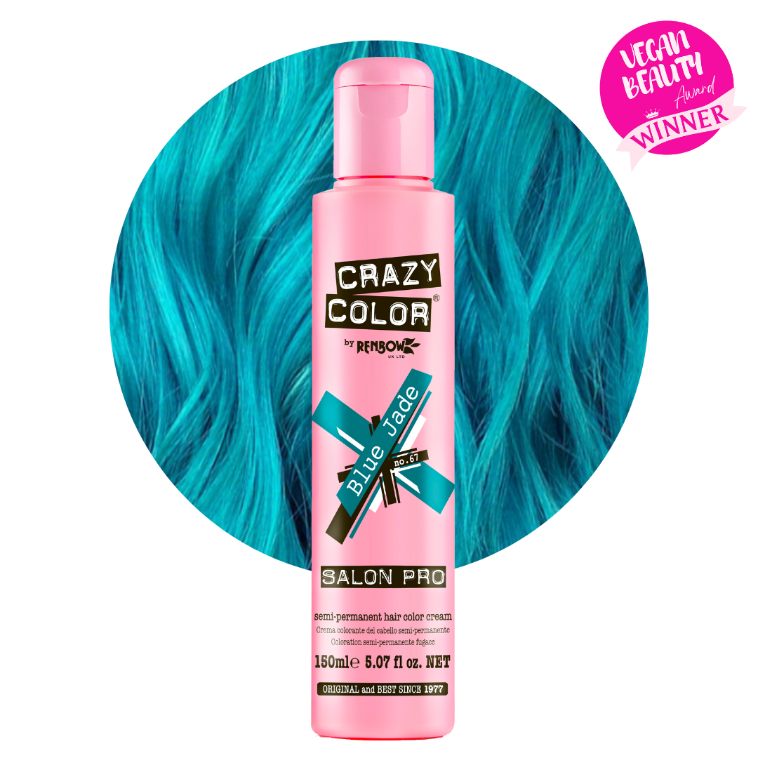 Crazy Color 半永久性蓝绿色染发剂 蓝玉色 植物温和配方 持久显色 不伤发质 DIY染发膏