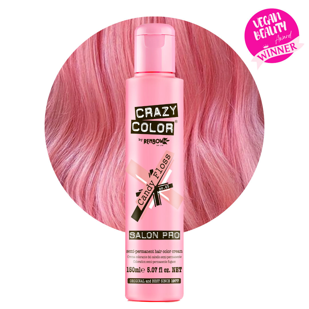 Crazy Color 半永久性柔粉色染发剂 棉花糖色 温和不伤发 持久显色 植物配方 护发染发膏