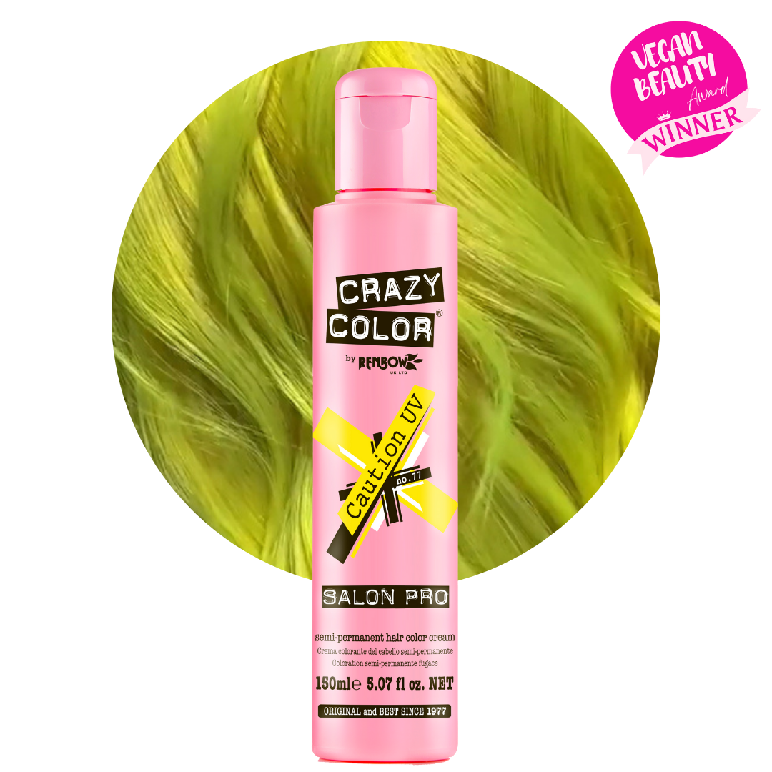 Crazy Color Semi-Permanent半永久UV黄色染发剂 紫外线显色 炫彩染发膏 持久锁色 植物配方
