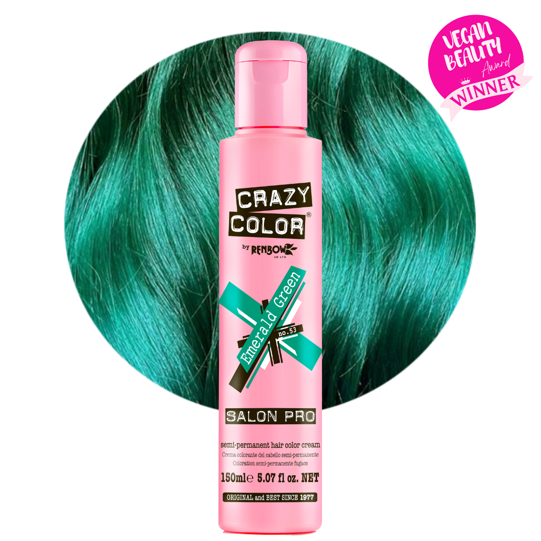 Crazy Color 半永久翡翠绿染发剂 翡翠绿色 植物配方 持久显色 不伤发质 DIY染发膏