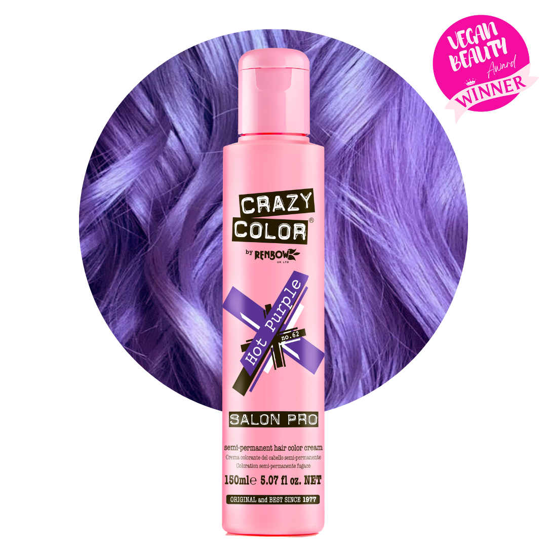 Crazy Color 半持久性亮紫色染发剂 热力紫 鲜艳显色 不伤发质 DIY染发膏