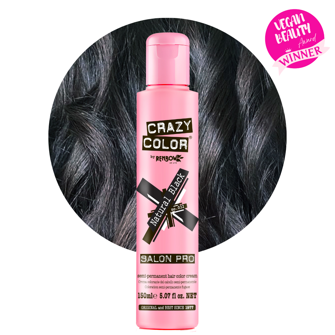 Crazy Color 半永久染发剂 自然黑棕色 植物染发膏 温和不伤发 持久显色