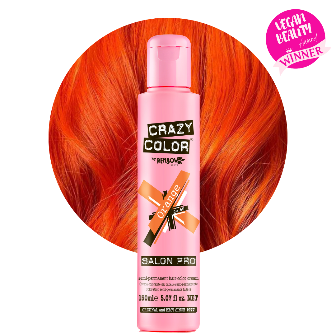 Crazy Color 半永久亮橙色染发剂 橙色染发膏 持久显色不伤发 植物配方 DIY染发