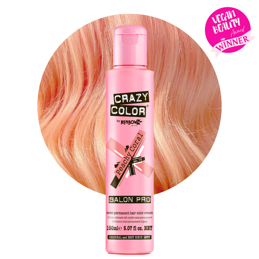 Crazy Color 半永久蜜桃橙染发剂 蜜桃珊瑚色 温和不伤发 持久显色 植物配方