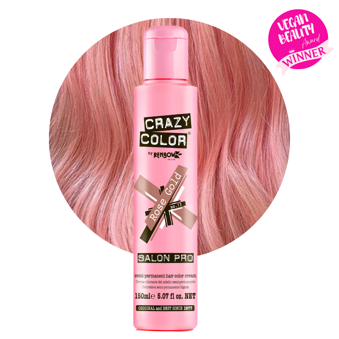 Crazy Color 半永久金属粉色染发剂 玫瑰金 持久不掉色 无氨不伤发 时尚显色 DIY染发膏