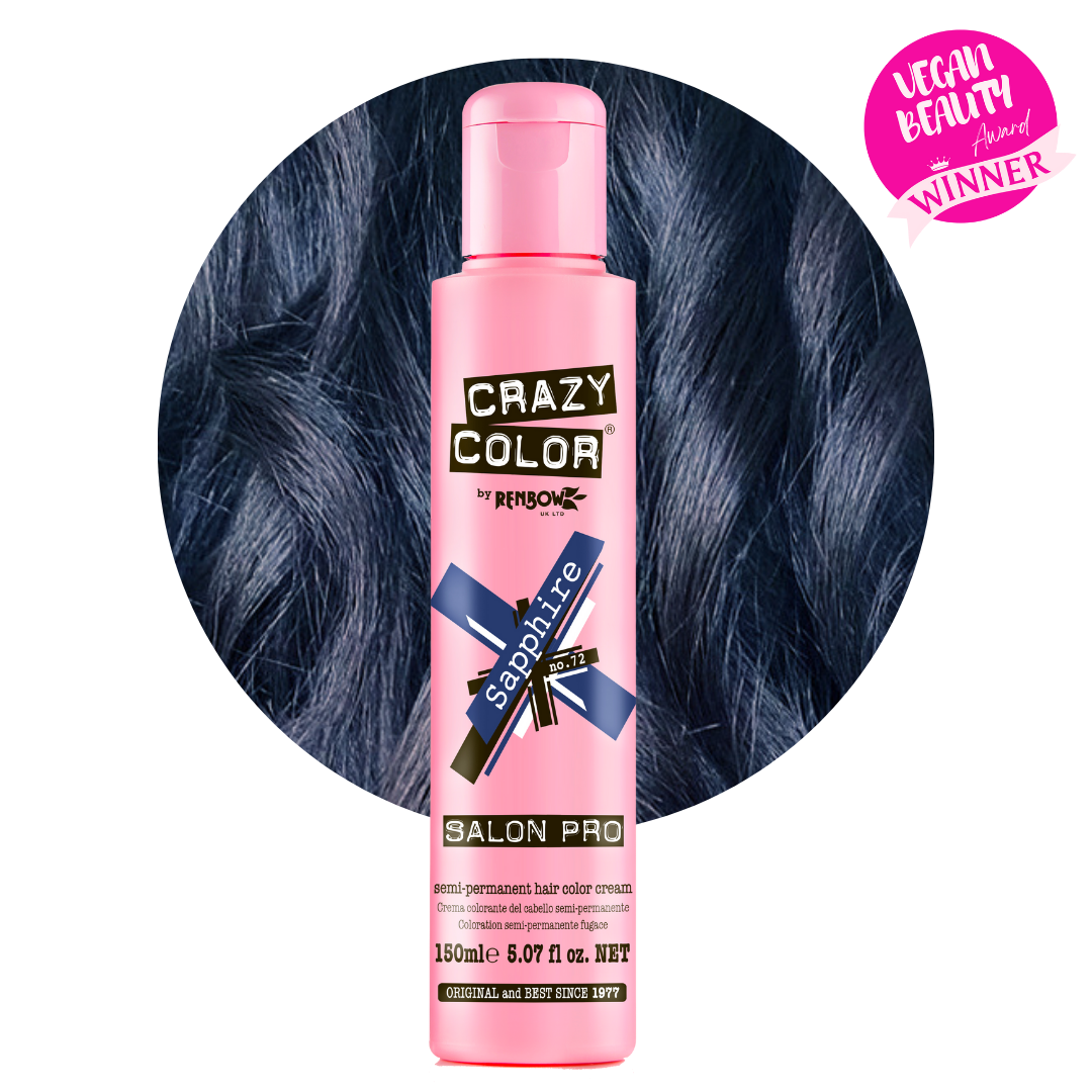 Crazy Color 半持久墨水蓝染发剂 蓝宝石色 温和不伤发 持久显色 家用DIY染发膏