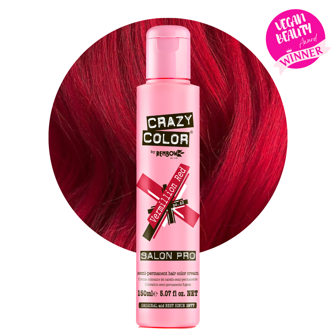 Crazy Color 半永久性猩红色染发剂 朱红色 植物配方 持久显色 不伤发质 男女通用